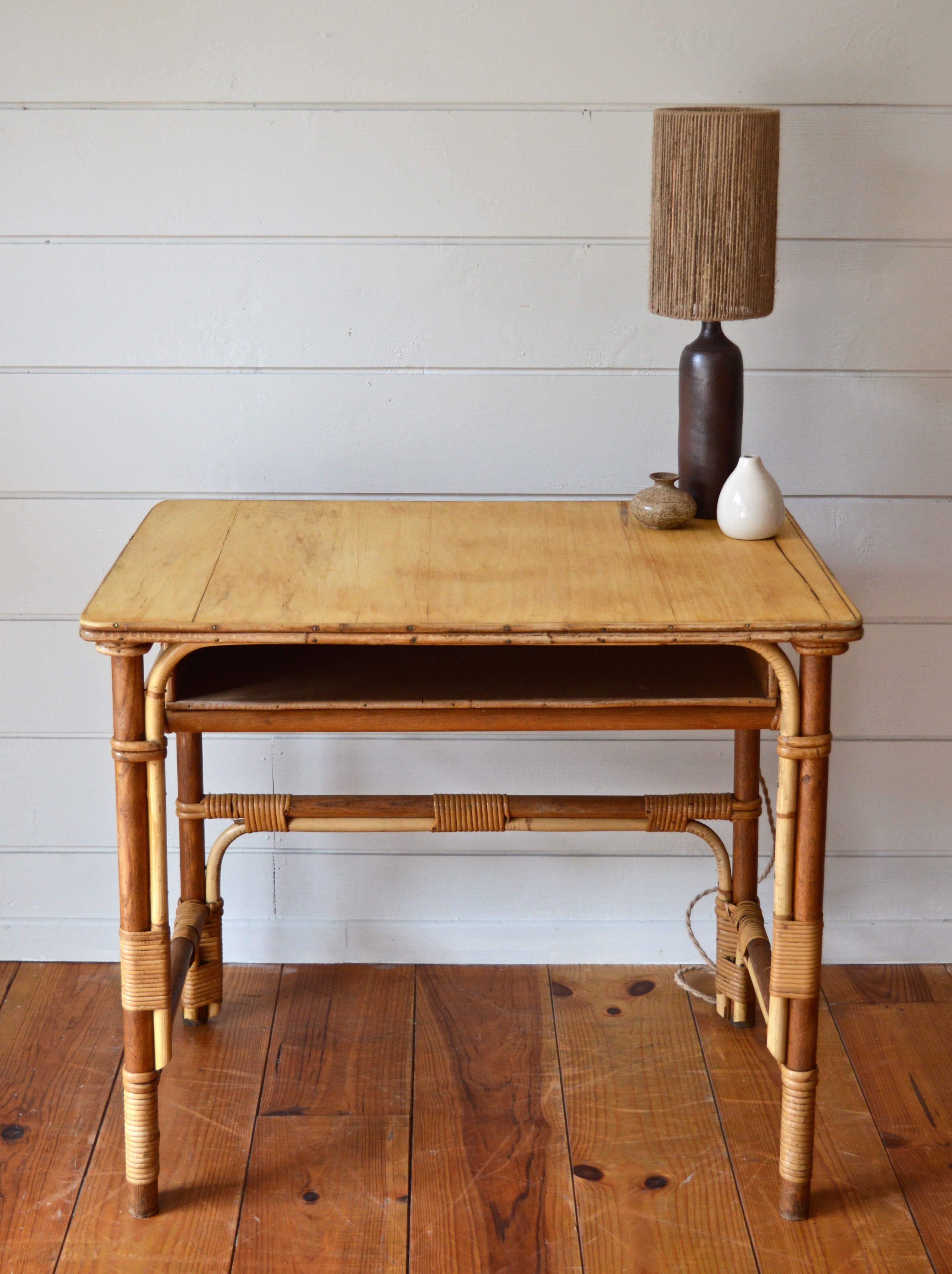Rattan and wicker desk