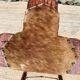 Set of 2 vintage high stools in cowhide and wood