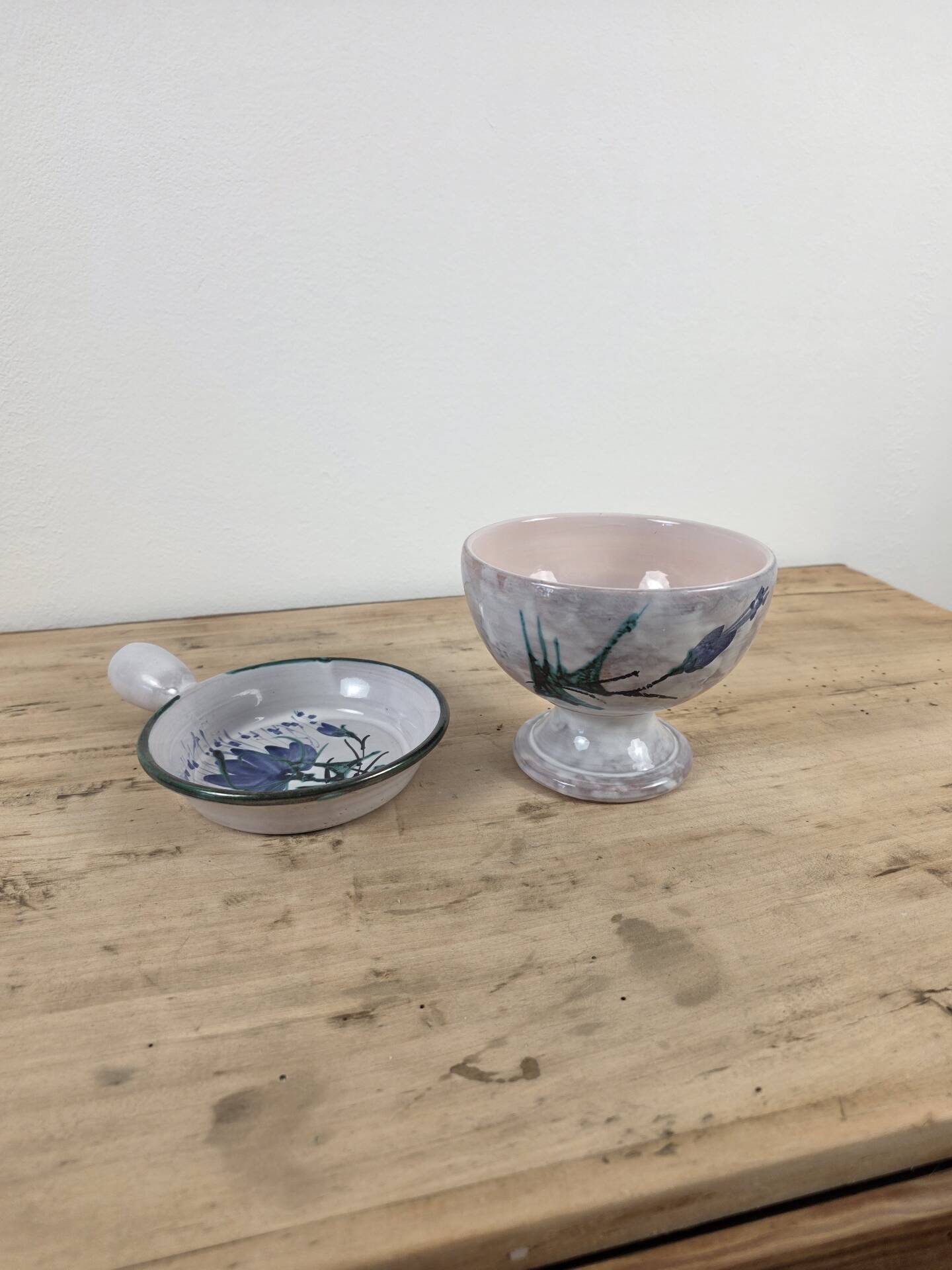 Cup on a stand and frying pan manufacture Le Brescon (Vallauris)