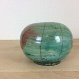 Vase boule raku vert pâle céramique