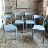 4 Chaises Bistrot Luterma bleu