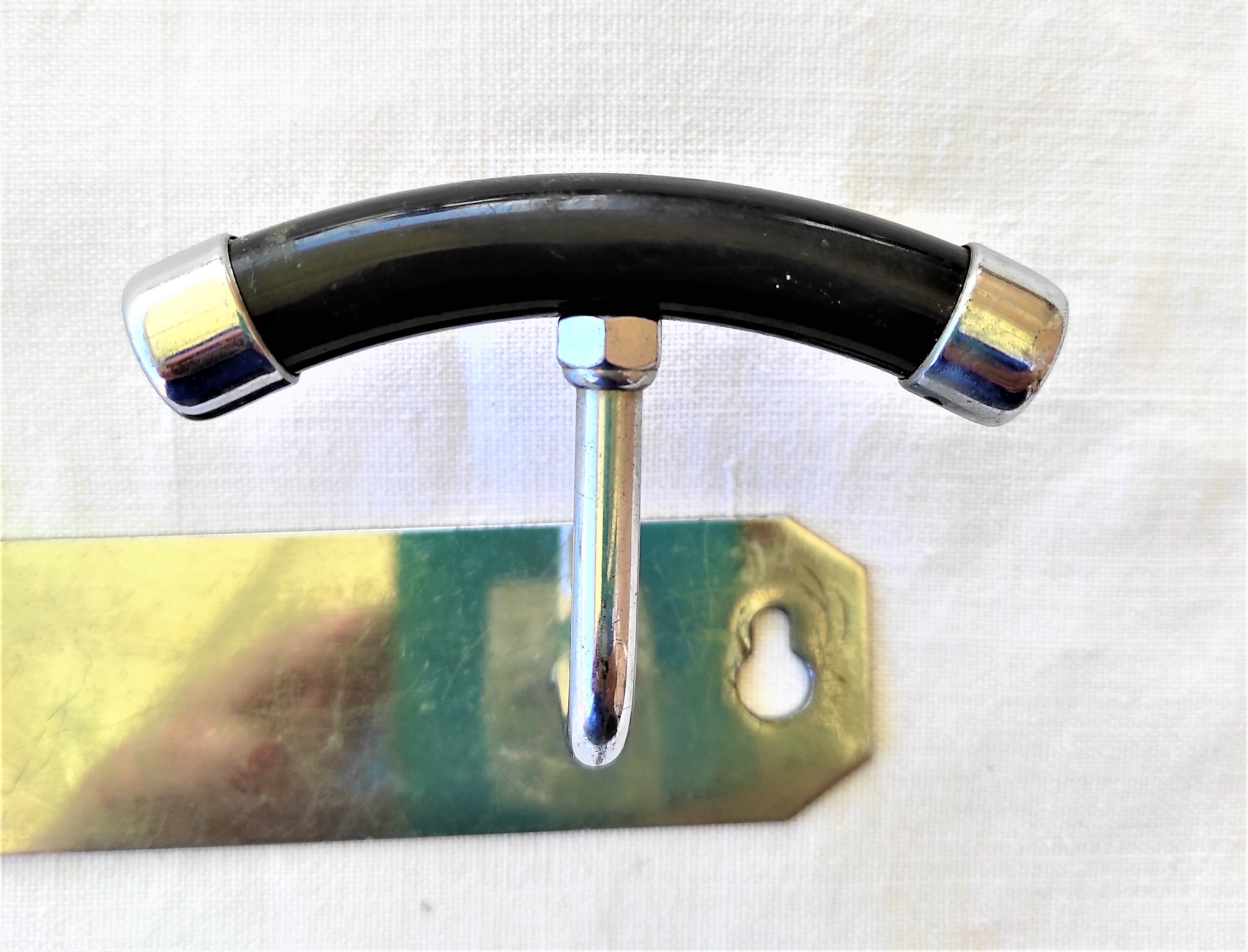 COAT RACK WITH 2 PATERES VINTAGE chrome and black