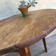 Table ronde à 2 rabats en bois vintage