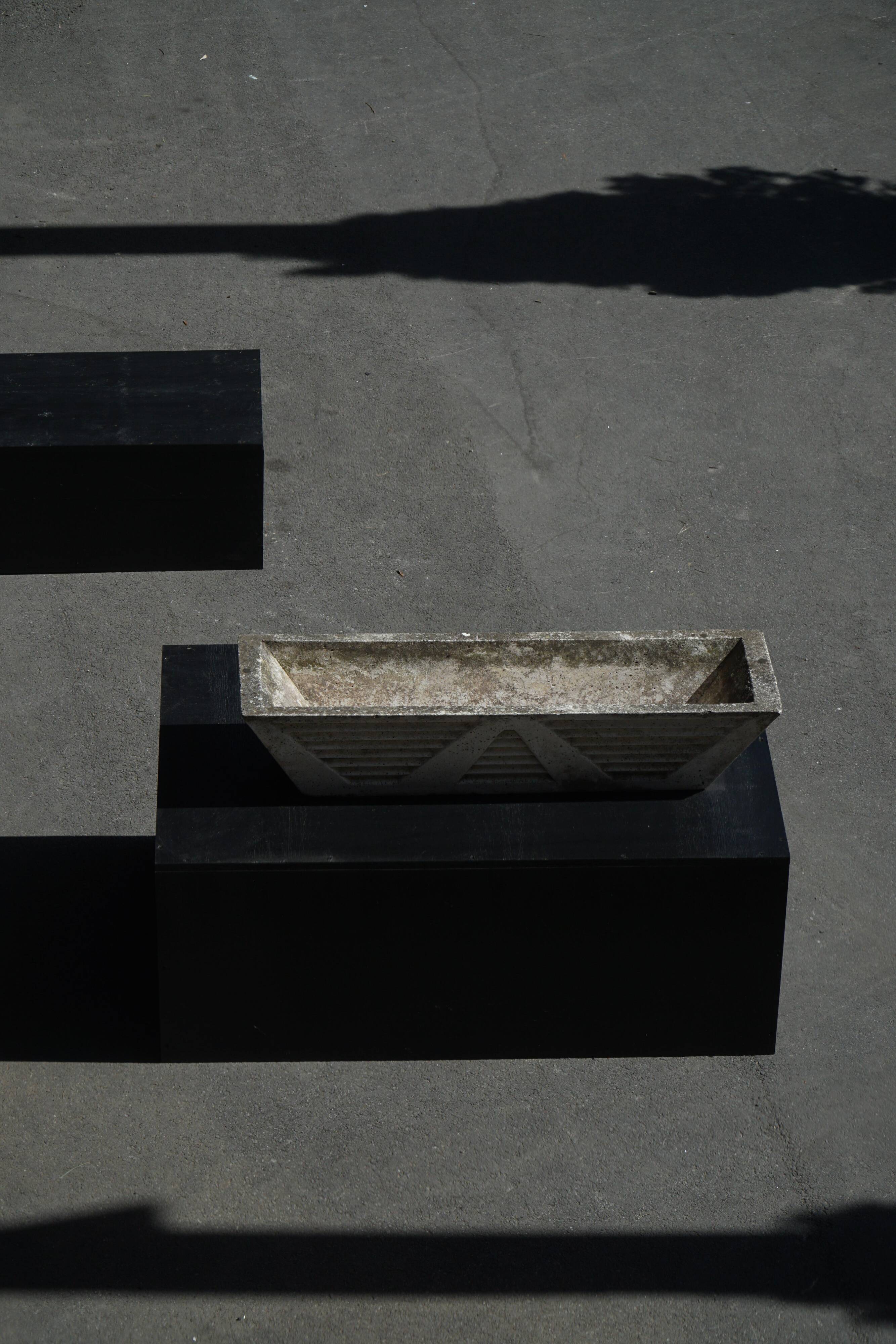 Rectangular moulded concrete planter, French Art Deco, 1940s