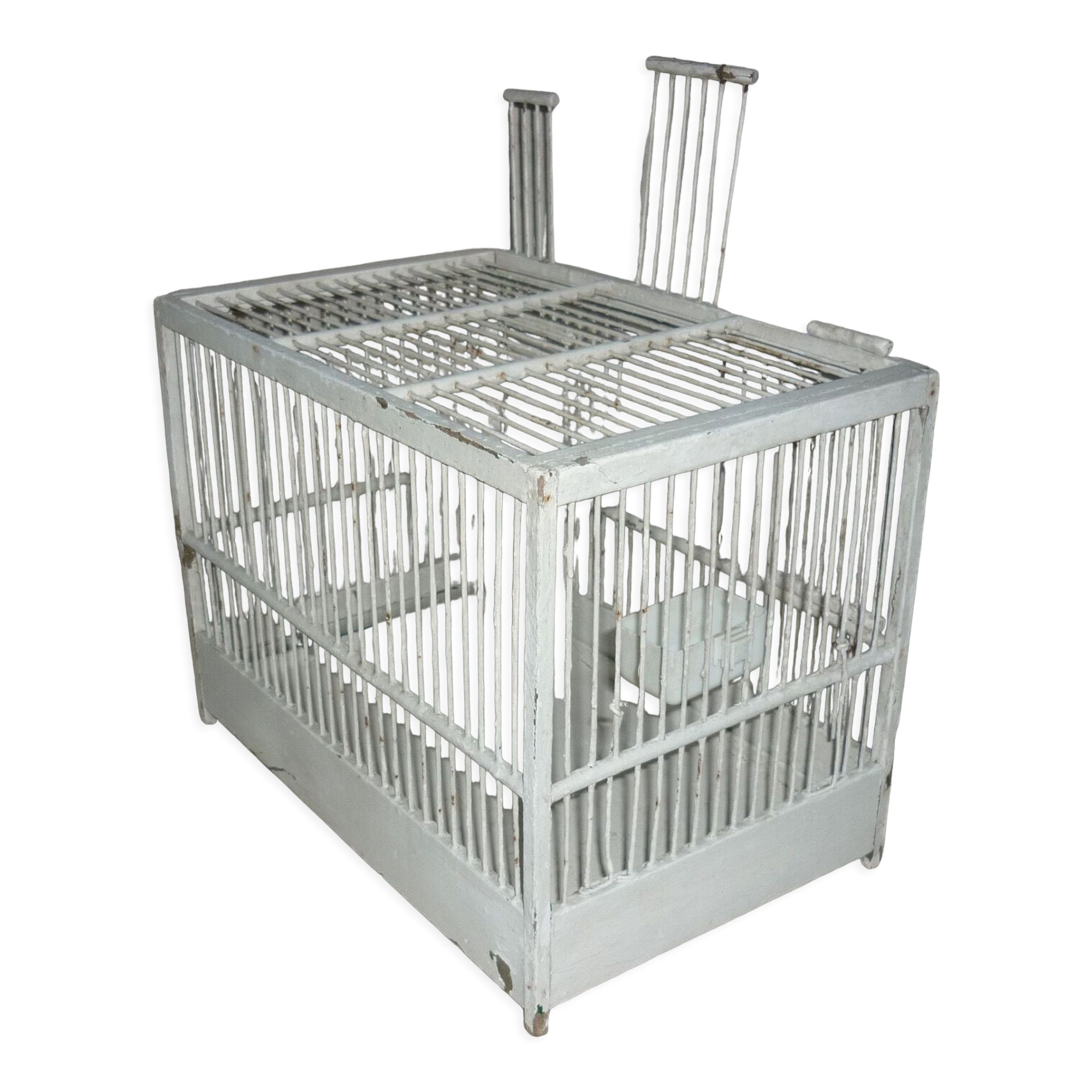 Old white birdcage