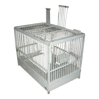 Cage à oiseaux blanche ancienne