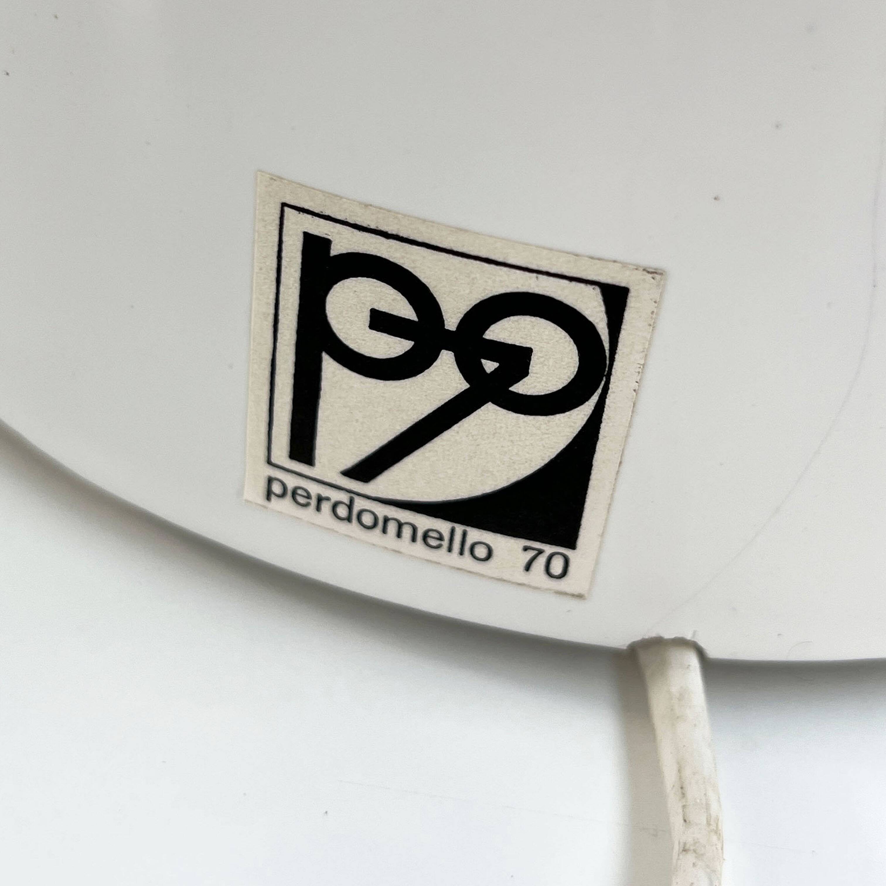 Pair of white ceramic table lamps by Perdomello, 1970.
