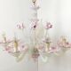 Vintage murano glass flower chandelier, 1950s