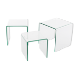 Glass nesting tables italy 1980s