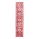Vintage Pink Geometric Turkish Hand-Knotted Runner 80x361