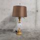 Brass And Opaline Pineapple Leaf Table Lamp 1960s