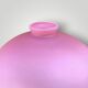 Pink frosted glass and gold brass accent lamp - 1970s