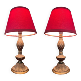 Pair of bedside lamps, bronze, Louis XV style