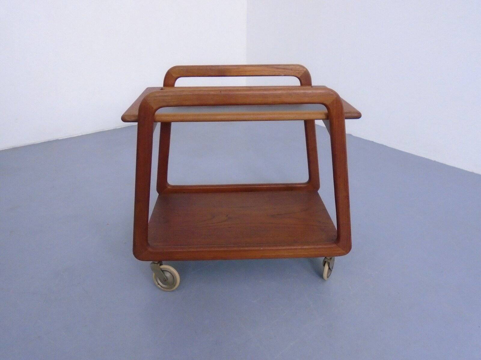 Danish Teak Bar Cart with Removable Tray from Silva, Denmark, 1960s