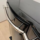 French Art Deco Bar Sideboard in Black Lacquer and Chrome, 1930