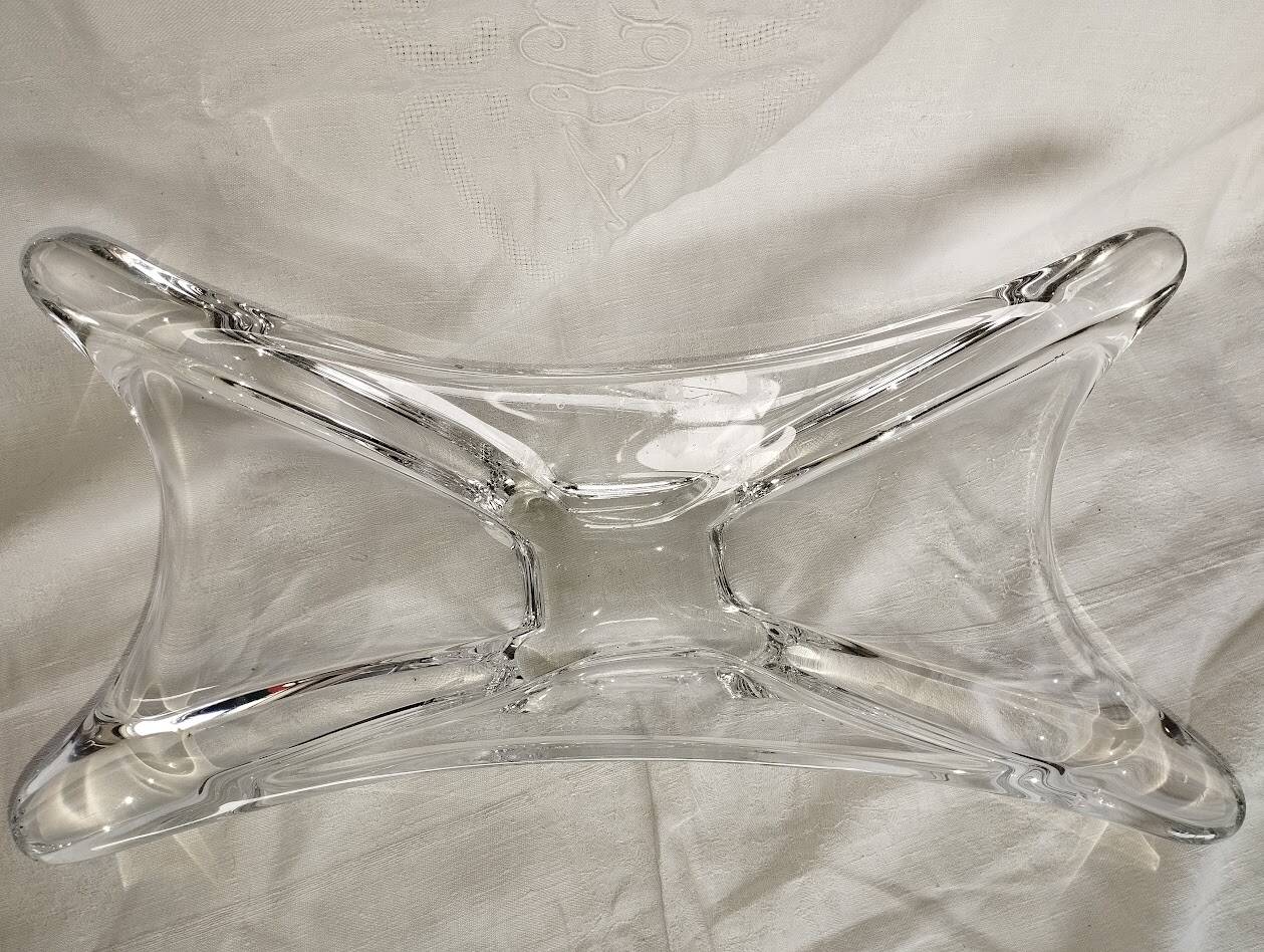 Vintage centrepiece – Pressed glass / crystal – Star shape – 1950s