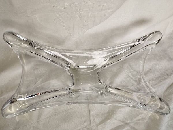 Centre de table vintage – Verre pressé / cristal – Forme étoile – Années 50