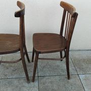 Pair of thonet bistro chairs stamped czechoslovakia vintage