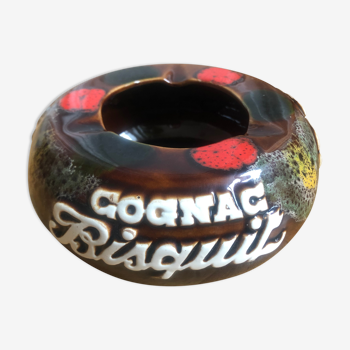 Cognac Bisquit ceramic advertising ashtray