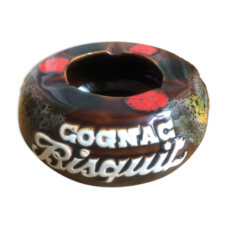 Cognac Bisquit ceramic advertising ashtray