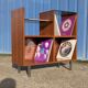 Meuble rangement Hi-Fi vinyles moderniste vintage 1960