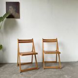 70s beech folding chairs
