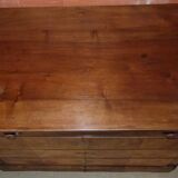 Antique chest of drawers with 4 drawers of Epoque Louis Philippe in solid walnut wood and walnut veneer - Totalme