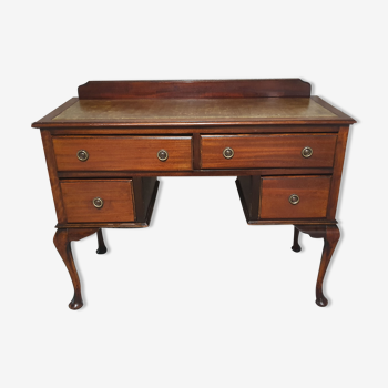 Bureau ancien en merisier et cuir vert