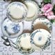 Antique deep plates in ironstone with a soup tureen.