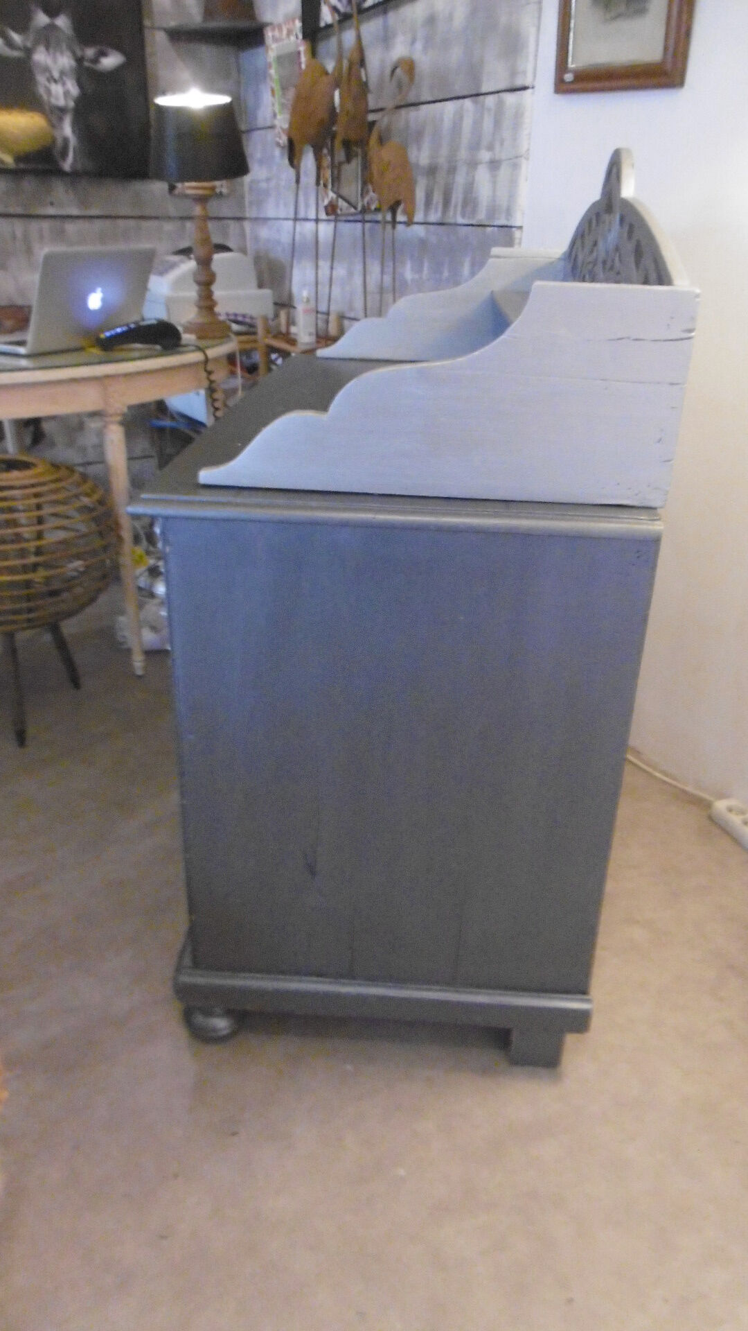 Buffet low 19th - silver grey patina and slate
