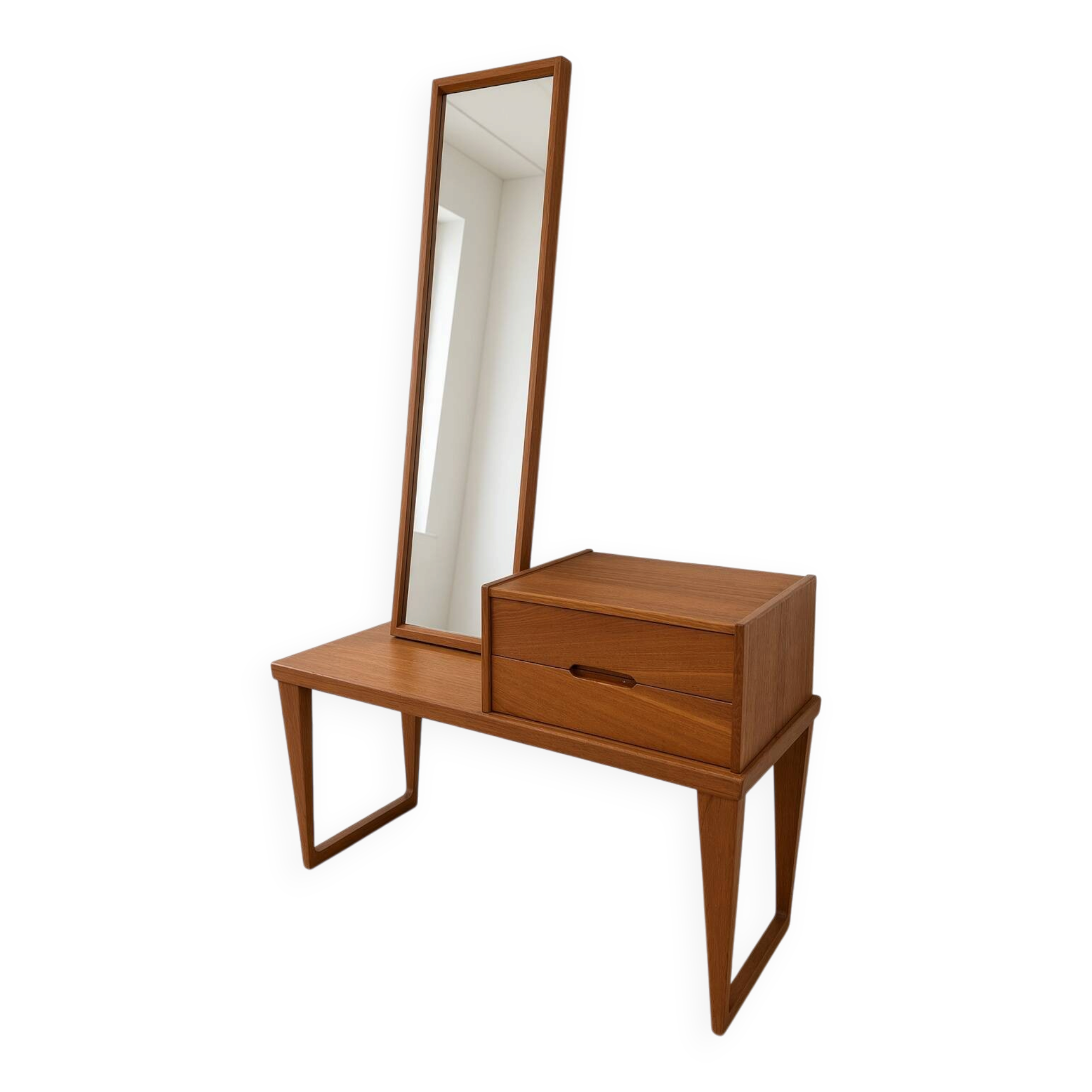 Bench and Mirror in Teak by Kai Kristiansen for Aksel Kjersgaard, 1960s