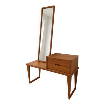 Bench and Mirror in Teak by Kai Kristiansen for Aksel Kjersgaard, 1960s