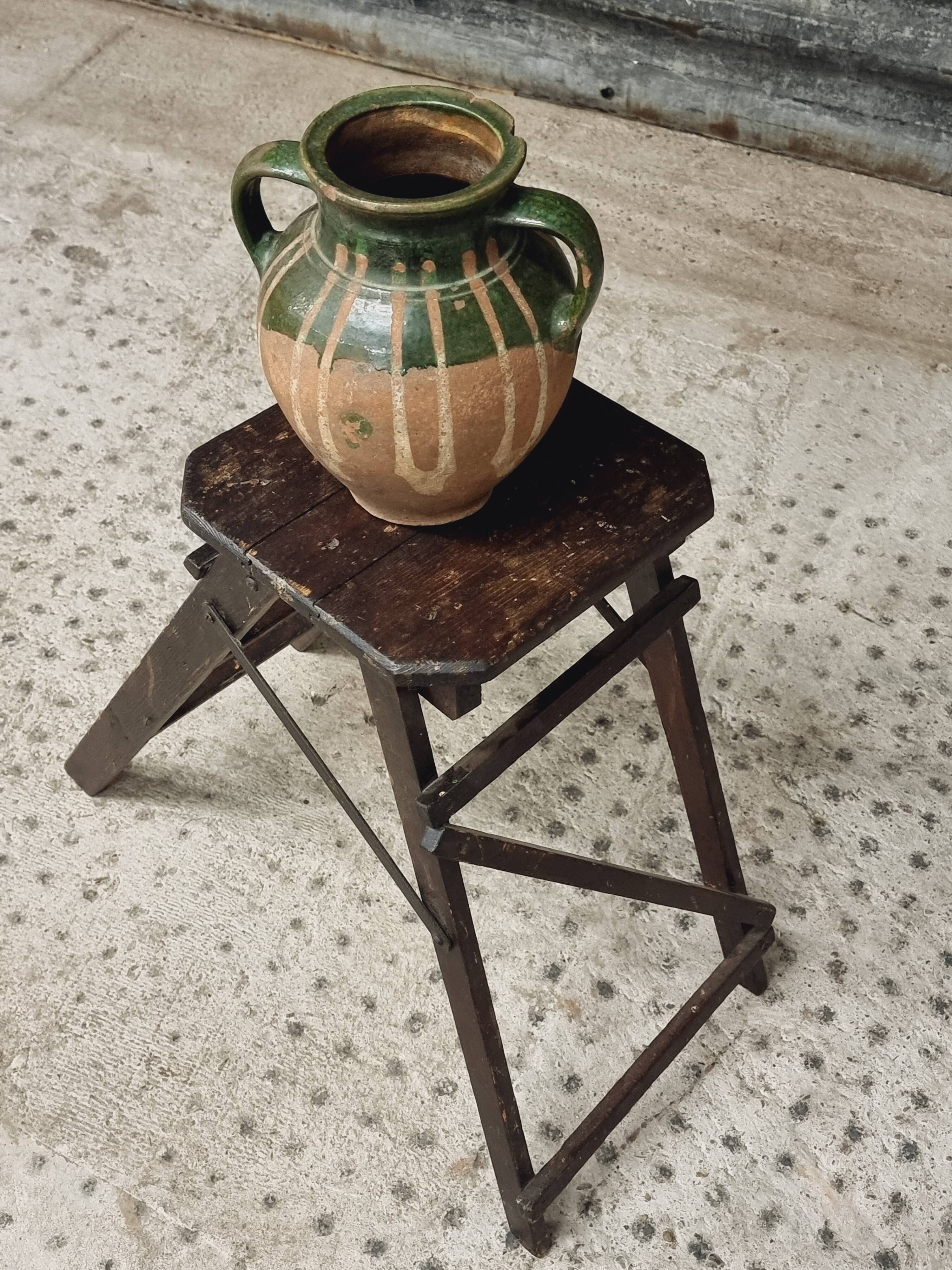 Old wooden stepladder library steps decorative foldable