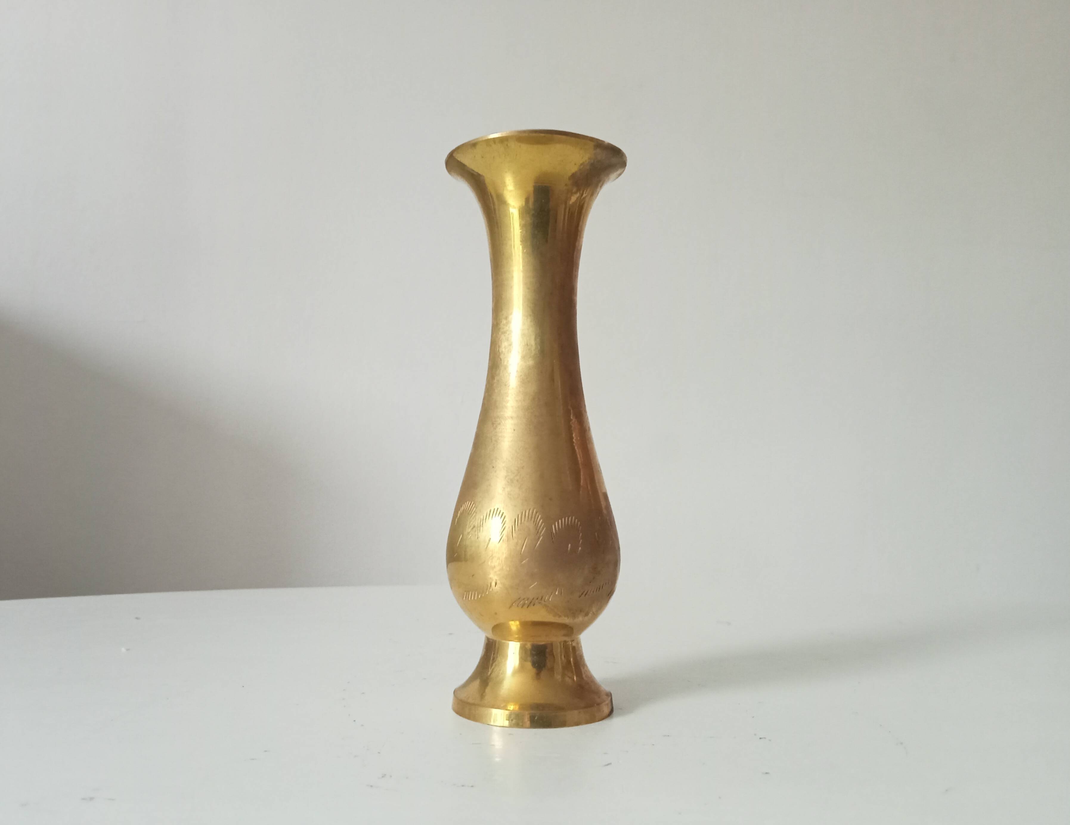 Vintage vase in gilded brass
