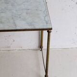 Table d'appoint marbre blanc vintage