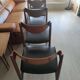 6 teak chairs, 1960s Scandinavian style, signed