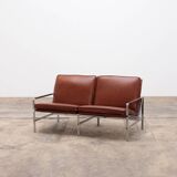 Design two-seater sofa Model FK 6720 from Fabricius & Kastholm, brown leather