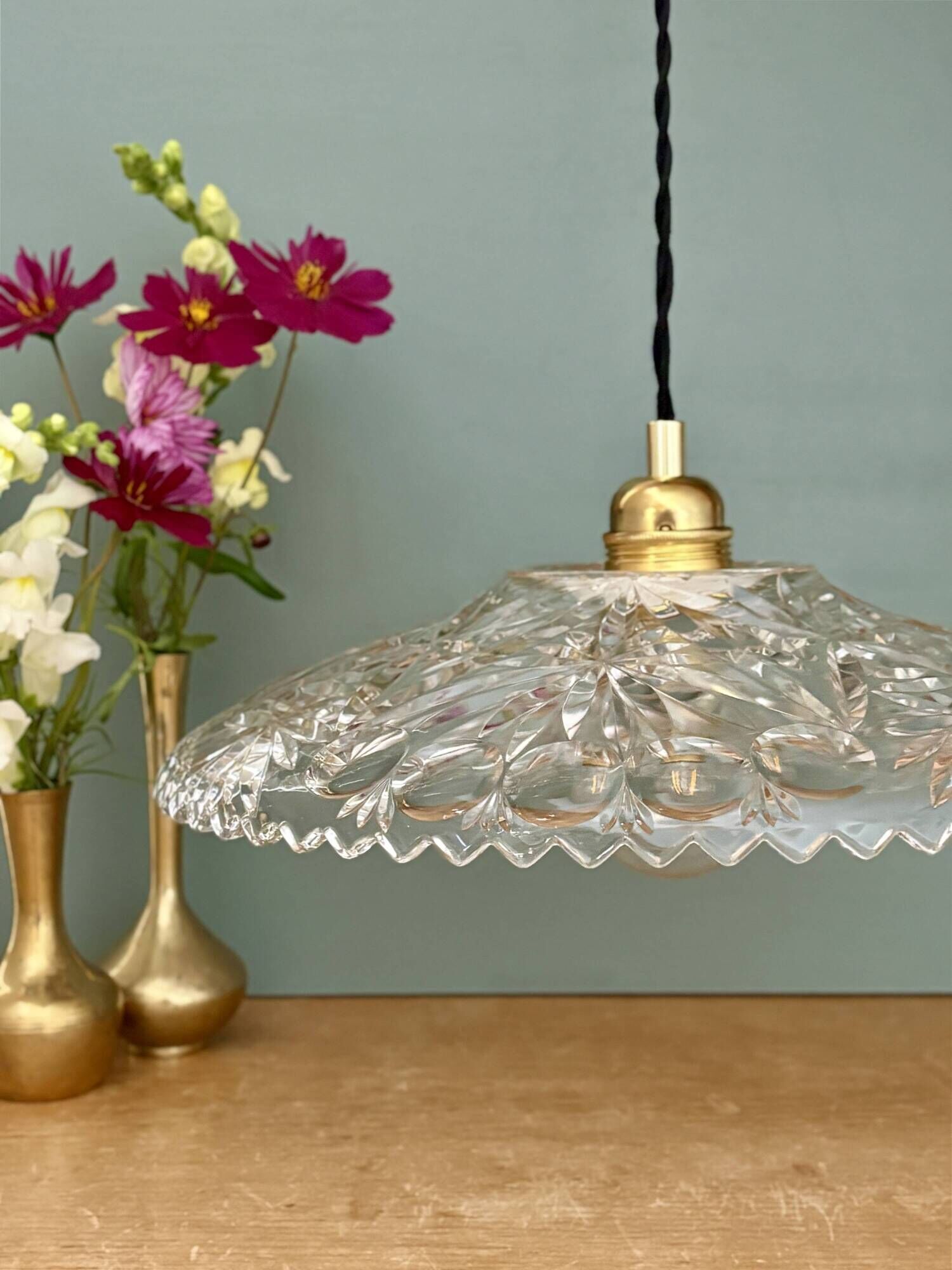 Vintage glass pendant light - tableware collection (CV31) -