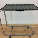 "L'Adap-Table" modular serving trolley, rigid and chrome, Matégot style