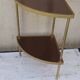Corner console shelf in gold metal and formica H 69.5 cm 1960s