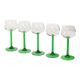 Set of 10 Vintage Luminarc Alsace Wine Glasses Thick Green Stems