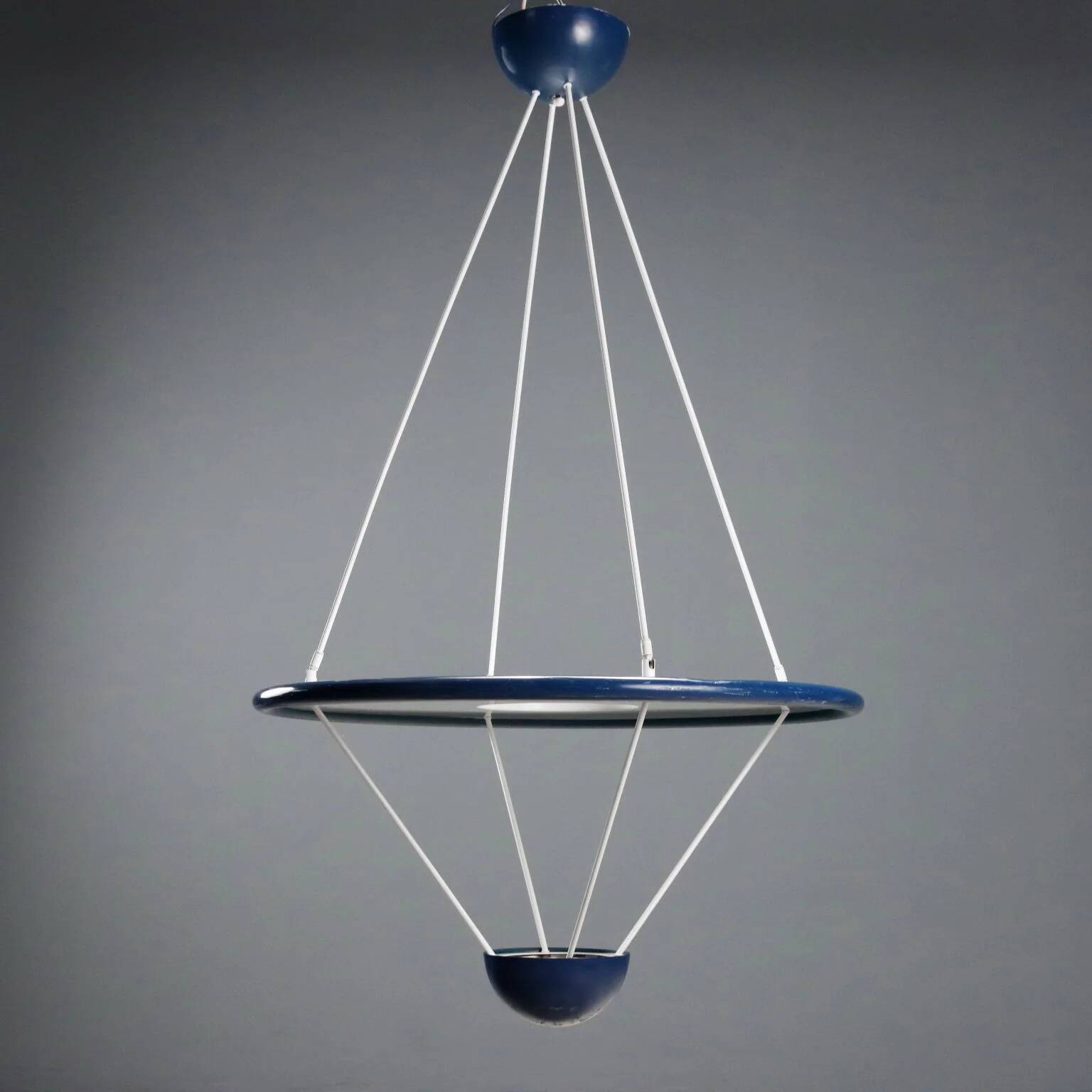 Lustre vintage Zonca en métal émaillé, design, Italie, années 1980