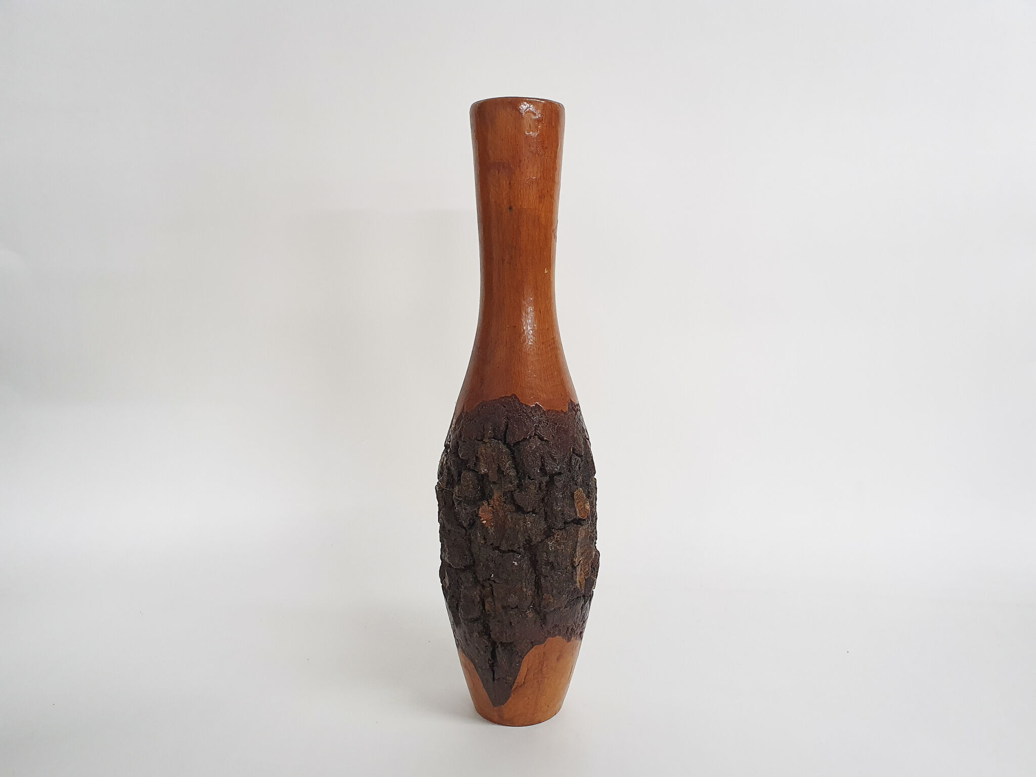 Solid wooden vase, 1970's