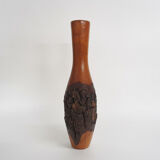 Solid wooden vase, 1970's