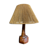 Wooden lamp by Olivier 70s