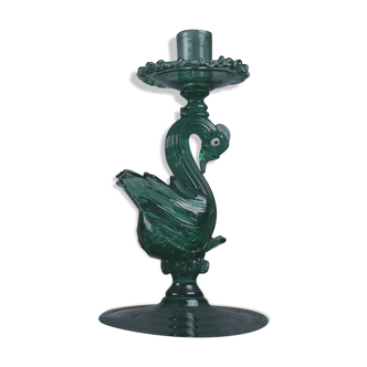 Handmade glass bird candle holder