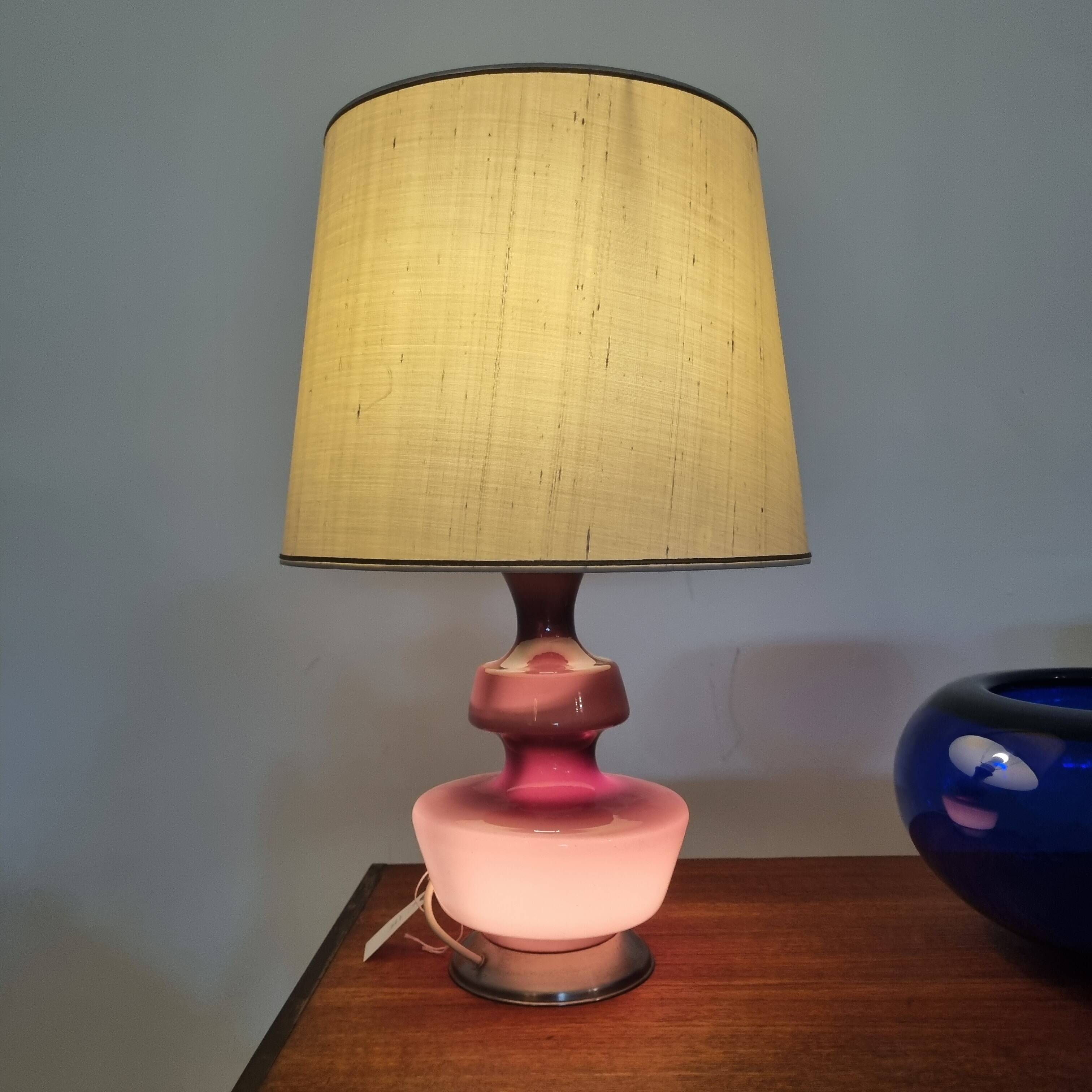 Danish Glass Table Lamp from Holmegaard 1960s
