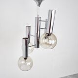 Vintage glass globe chandelier, 1970s