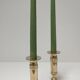Pair of solid scandinavian danish handmade brass candle holders vintage
