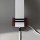 Modernist wall lamp teak, opaline and black metal 1960